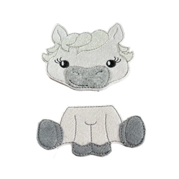 Horse Bow Holder Feltie Grey