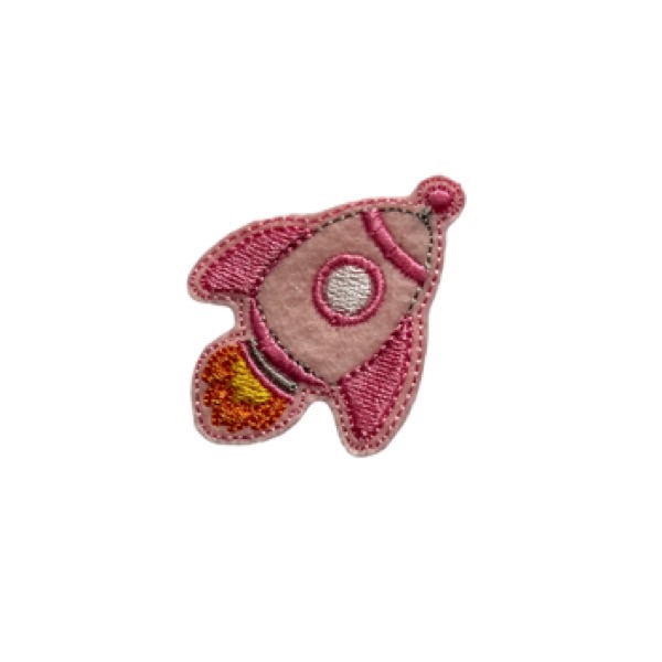 Rocket Ship Feltie Pink