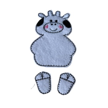 Cow Fluffy Bow Parts Black