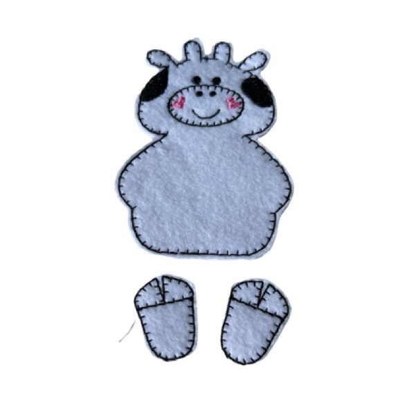 Cow Fluffy Bow Parts Black