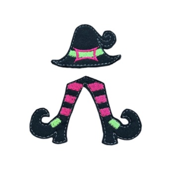 Witch Feet & Hat Bow Parts Green & Pink