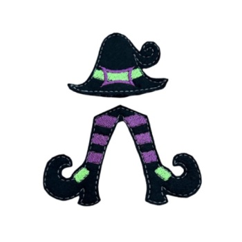 Witch Feet & Hat Bow Parts Green & Purple