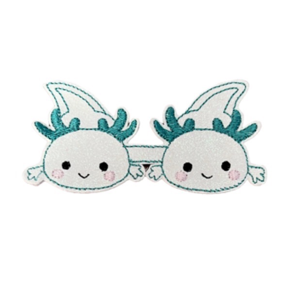 Axolotl Tail White and Teal