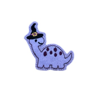 Dinosaur Witch Feltie Purple