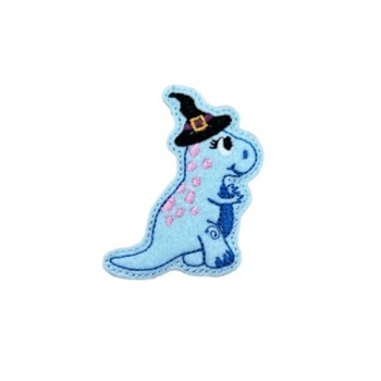 Izzy Witch Dino Feltie Blue
