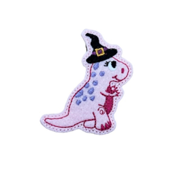 Lizzy Witch Dino Feltie Pink