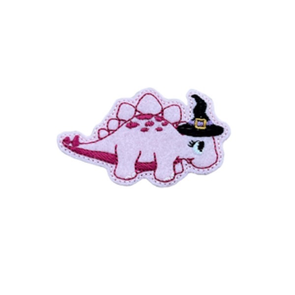 Stegosaurus Witch Feltie Pink 