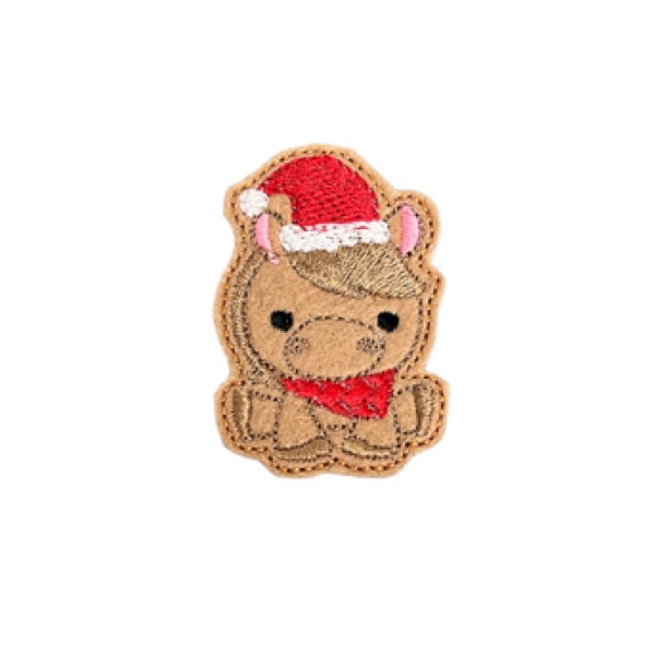 Horse With Santa Hat Feltie