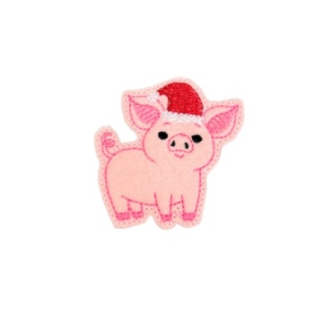 Pig With Santa Hat Feltie