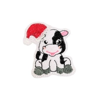 Cow With Santa Hat Feltie