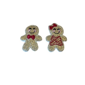 His & Her Gingerbread Feltie Glitter