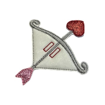 Cupid Bow Tail White Glitter