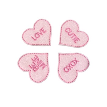 Conversation Heart Feltie Pink