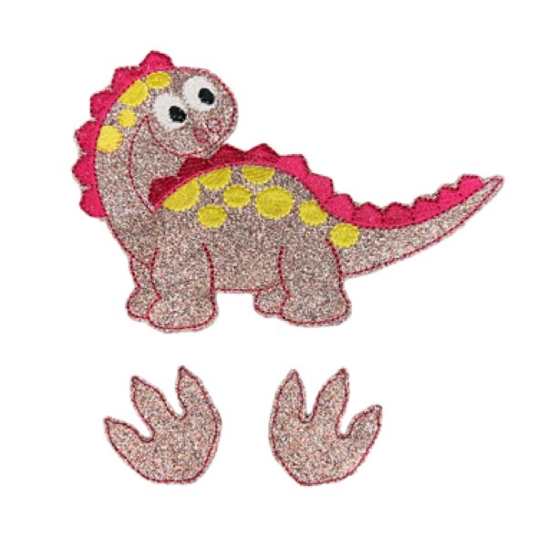 Long Neck Dino Bow Holder Set Pink