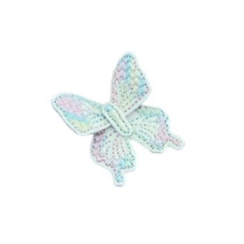 Mini Butterfly Feltie White/Pastel Rainbow