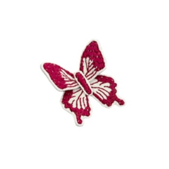 Mini Butterfly Feltie White/Hot Pink