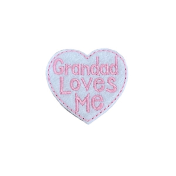 Grandad Loves Me Feltie Pink