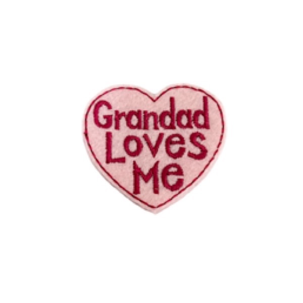 Grandad Loves Me Feltie Hot Pink