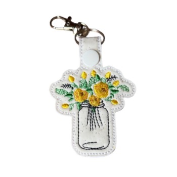 Flower Pot Keyring Yellow