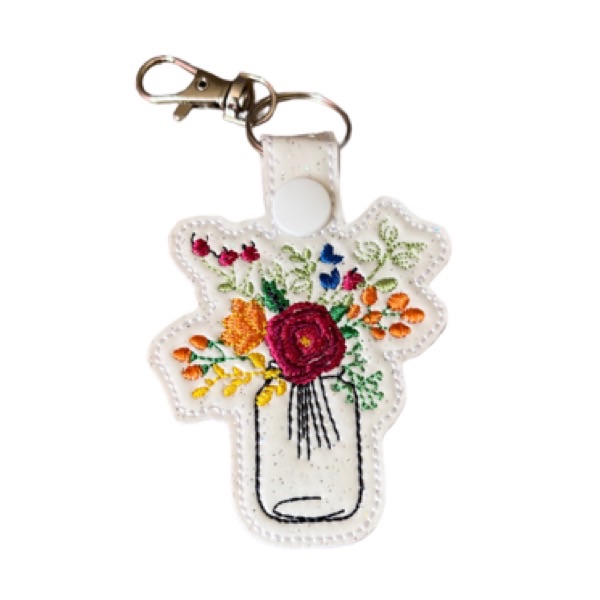 Flower Pot Keyring Pink