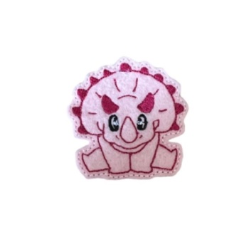 Sitting Dinosaur Feltie Pink