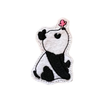 Sitting Panda With Butterfly Feltie