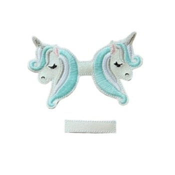 Unicorn Tails Bow Parts Blue & Silver