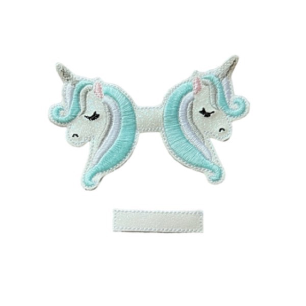 Unicorn Tails Bow Parts Blue & Silver