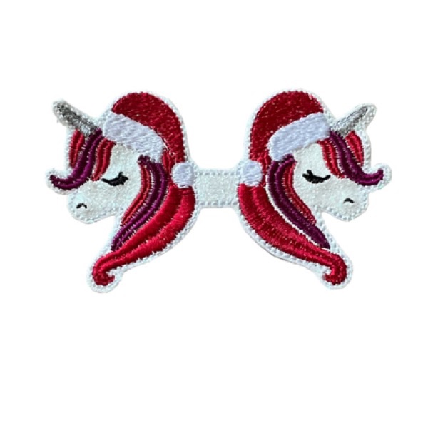 Christmas Unicorn Top or Tail Bow Part Red