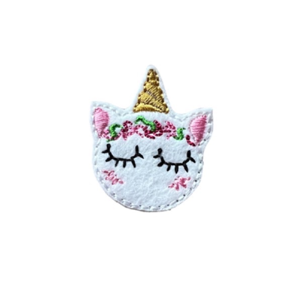 Sleeping unicorn with flowers feltie gold