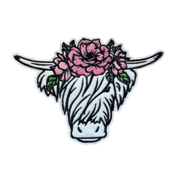 XL Highland Cow Flower Crown Feltie White