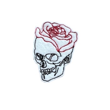 Rose Skull Feltie Red