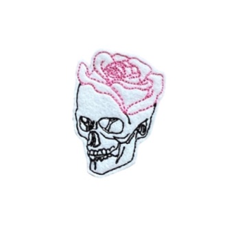 Rose Skull Feltie Pink