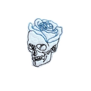 Rose Skull Feltie Blue