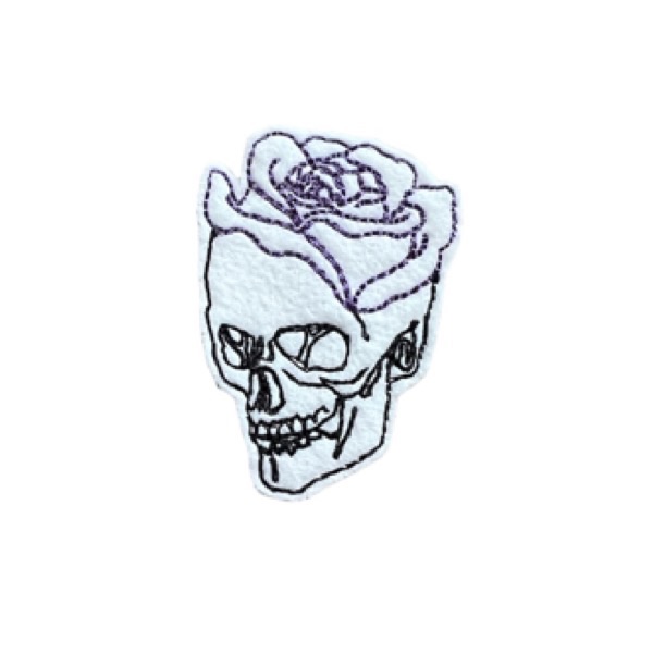 Rose Skull Feltie Purple