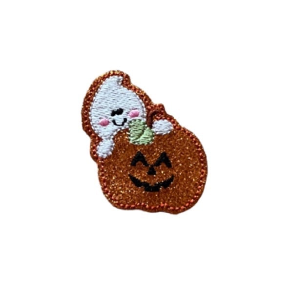 Ghost and pumpkin feltie