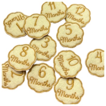 Milestone Feltie Cream & Gold