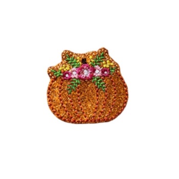 Floral Pumpkin Feltie Pink