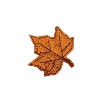 Leaf Orange Glitter Feltie