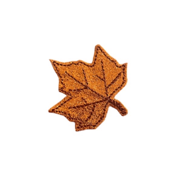 Leaf orange glitter feltie