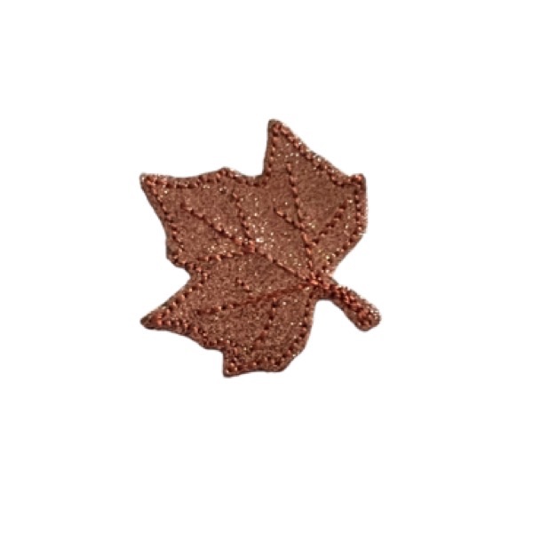 Leaf brown glitter feltie
