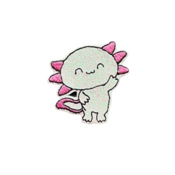 Waving Axolotl Feltie Pink