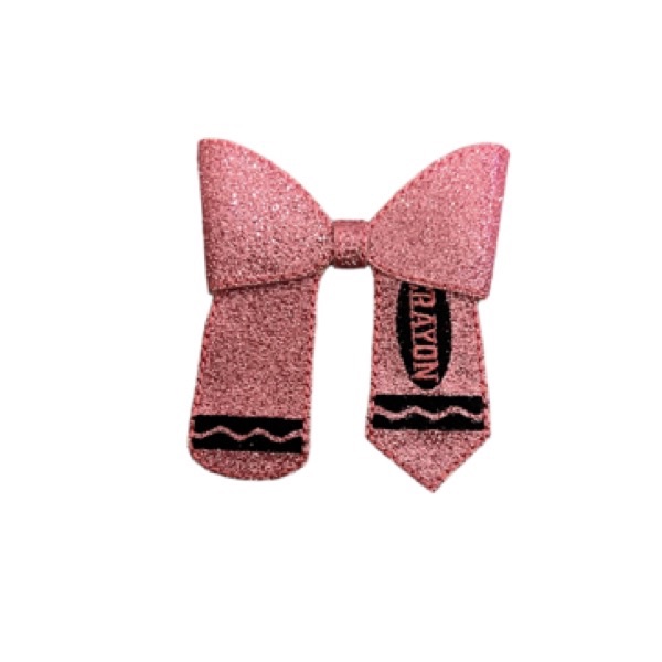 Crayon Bow Parts 3” Pink