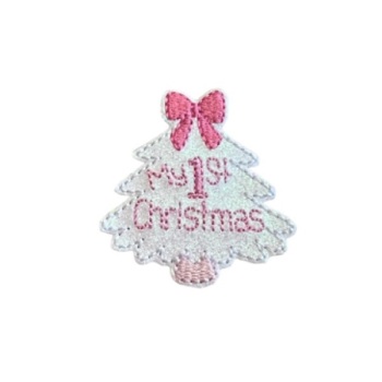 My 1st Christmas Feltie White Glitter