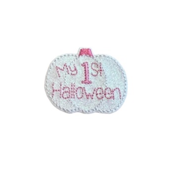 My 1st Halloween Feltie White Glitter