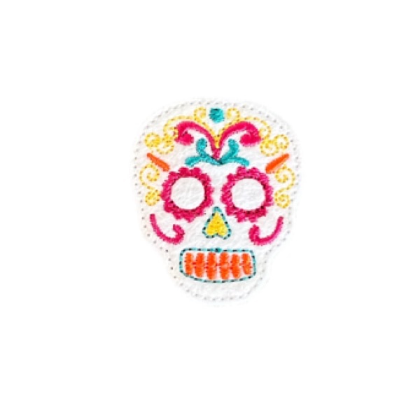 Sugar Skull Feltie White