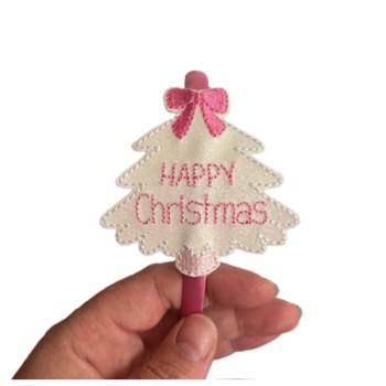 Happy  Christmas Headband Slider White