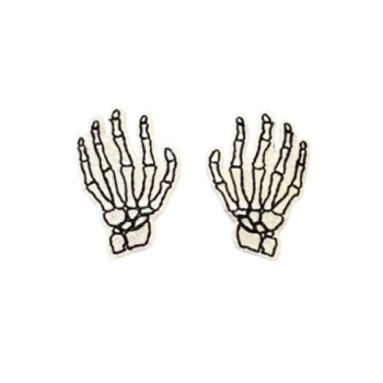 Pair of Skelton Hands Feltie White