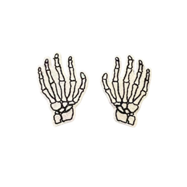 Pair of Skelton Hands Feltie White