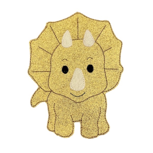 Full dinosaur gold glitter feltie